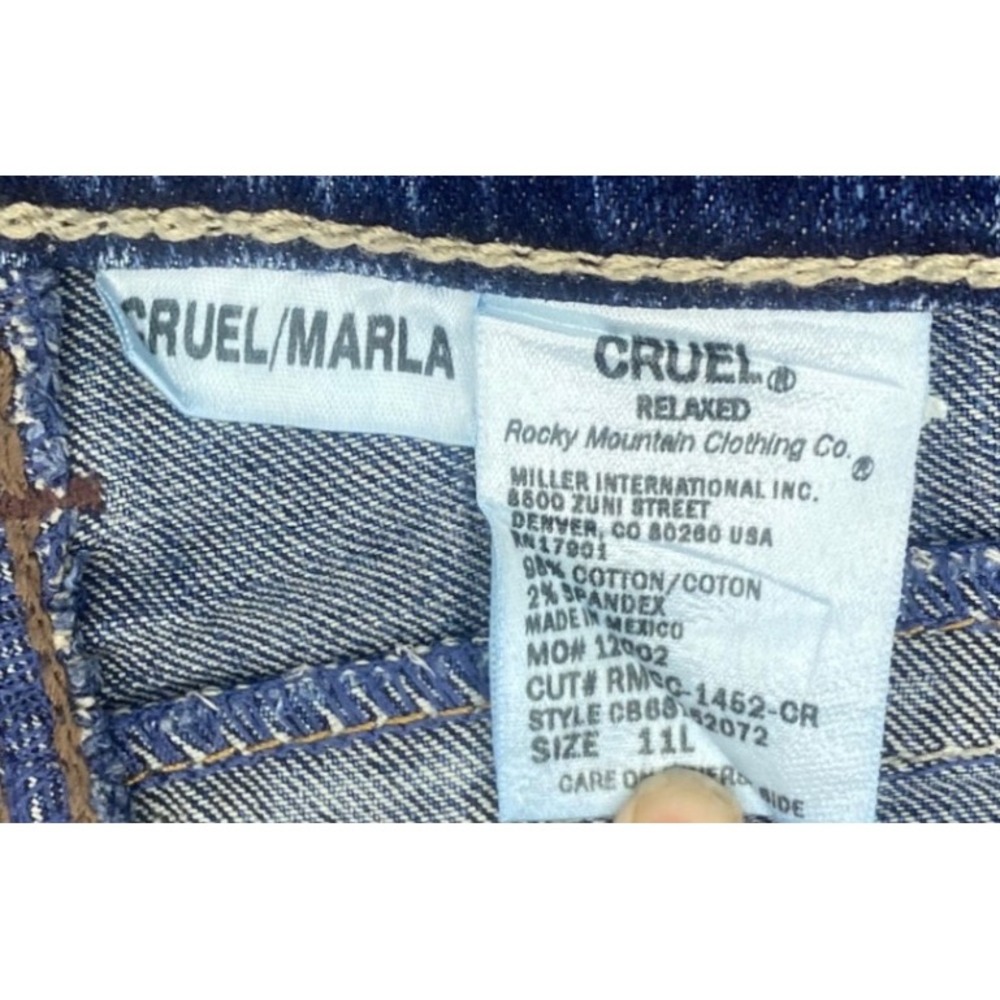 Cruel Marla Relaxed Jeans Women's 11L Blue Bootcut Medium Wash Embroidered Y2K - Picture 5 of 7